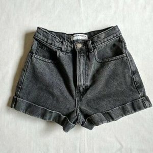 American Apparel high waisted black jean shorts